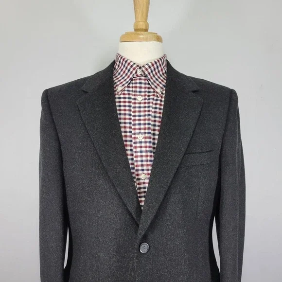 Club Room Men's Sport Coat Blazer Two Button Flannel Silk Wool Cashmere 42S